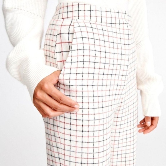 NWOT Rag & Bone Poppy Ivory Check High Waisted Wool Trouser Pants - Picture 3 of 15